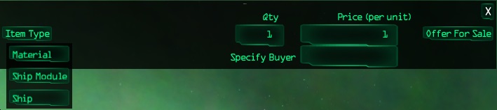 Place sell order - item type