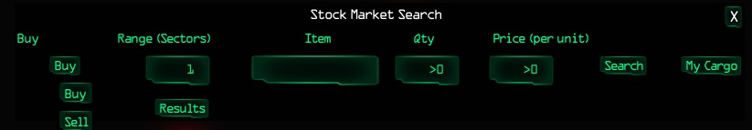 Map - Stock Market Search interface - Buy and Sell