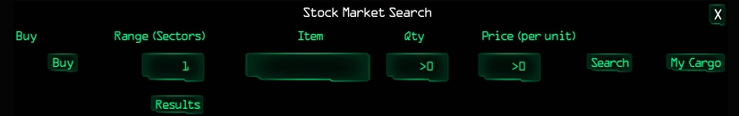 Map - Stock Market Search interface